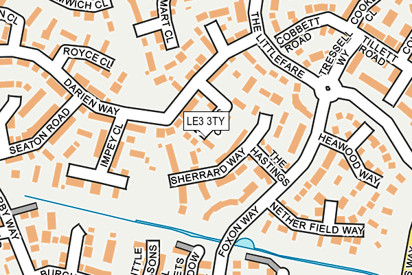 LE3 3TY map - OS OpenMap – Local (Ordnance Survey)