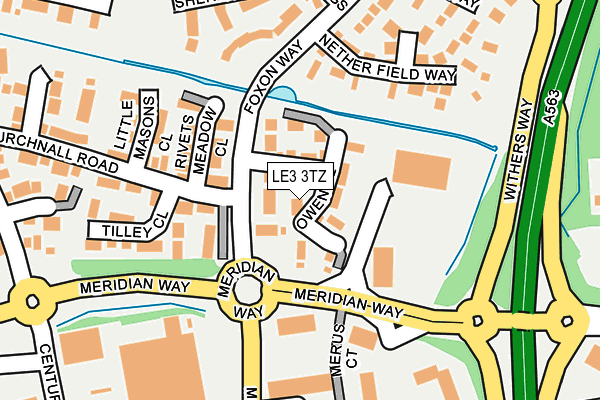 LE3 3TZ map - OS OpenMap – Local (Ordnance Survey)