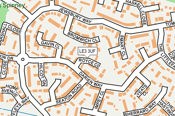 LE3 3UF map - OS OpenMap – Local (Ordnance Survey)