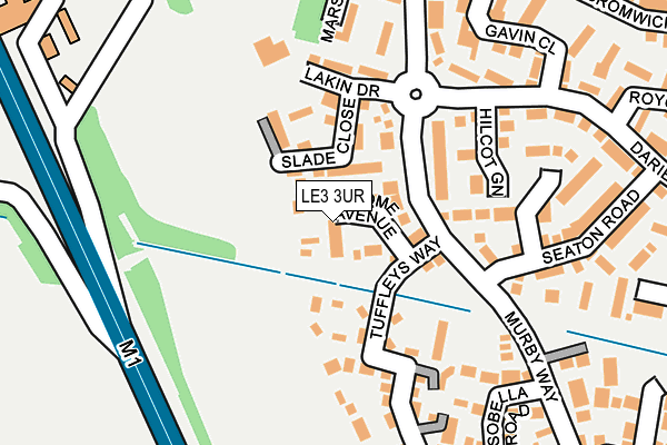 LE3 3UR map - OS OpenMap – Local (Ordnance Survey)