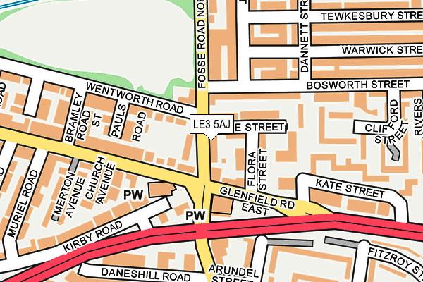 LE3 5AJ map - OS OpenMap – Local (Ordnance Survey)