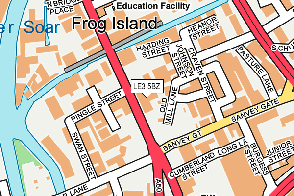 LE3 5BZ map - OS OpenMap – Local (Ordnance Survey)