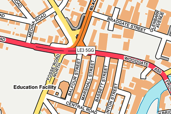LE3 5GG map - OS OpenMap – Local (Ordnance Survey)