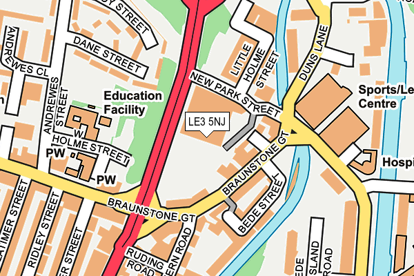 LE3 5NJ map - OS OpenMap – Local (Ordnance Survey)