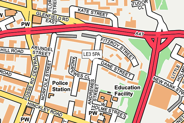 LE3 5PA map - OS OpenMap – Local (Ordnance Survey)