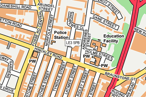 LE3 5PB map - OS OpenMap – Local (Ordnance Survey)