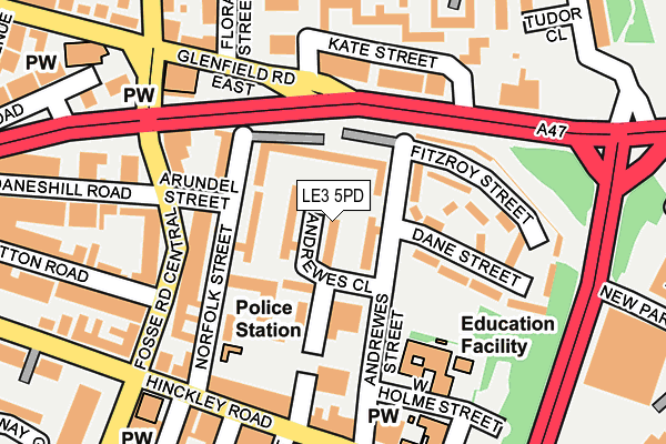 LE3 5PD map - OS OpenMap – Local (Ordnance Survey)
