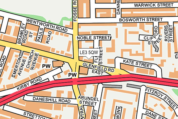 LE3 5QW map - OS OpenMap – Local (Ordnance Survey)