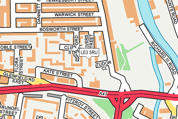 LE3 5RU map - OS OpenMap – Local (Ordnance Survey)