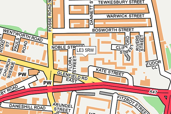 LE3 5RW map - OS OpenMap – Local (Ordnance Survey)