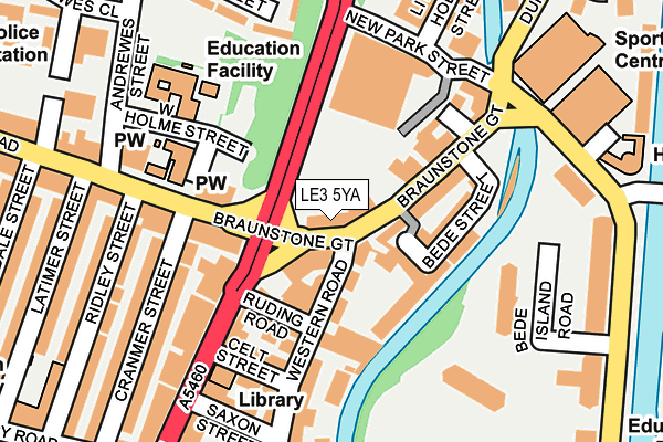 LE3 5YA map - OS OpenMap – Local (Ordnance Survey)