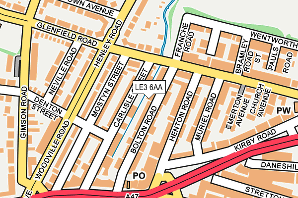 LE3 6AA map - OS OpenMap – Local (Ordnance Survey)