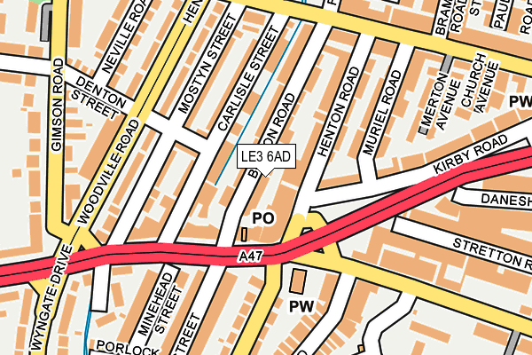 LE3 6AD map - OS OpenMap – Local (Ordnance Survey)