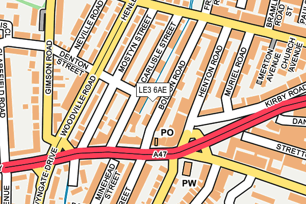 LE3 6AE map - OS OpenMap – Local (Ordnance Survey)
