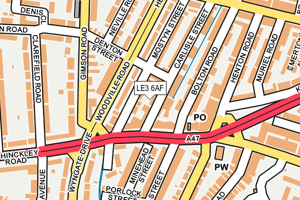 LE3 6AF map - OS OpenMap – Local (Ordnance Survey)