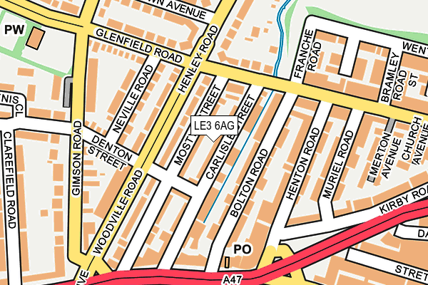 LE3 6AG map - OS OpenMap – Local (Ordnance Survey)
