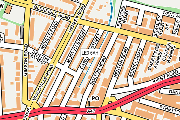 LE3 6AH map - OS OpenMap – Local (Ordnance Survey)