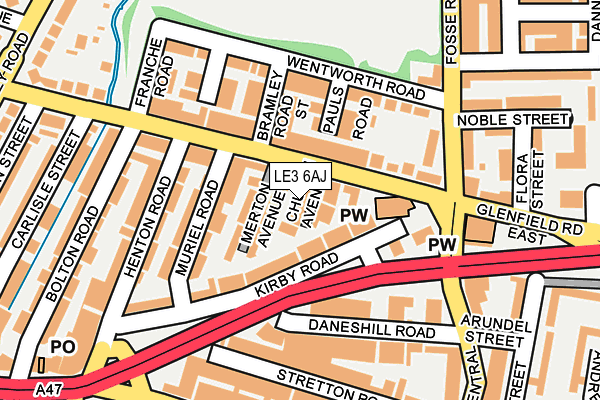 LE3 6AJ map - OS OpenMap – Local (Ordnance Survey)