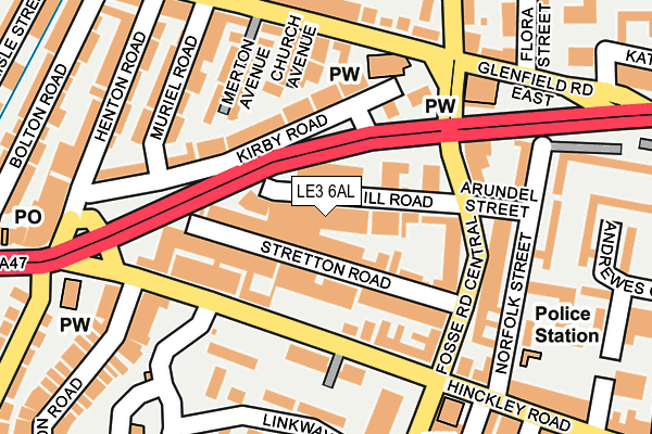 LE3 6AL map - OS OpenMap – Local (Ordnance Survey)