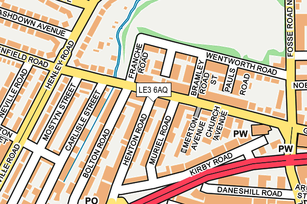 LE3 6AQ map - OS OpenMap – Local (Ordnance Survey)