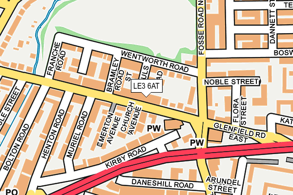 LE3 6AT map - OS OpenMap – Local (Ordnance Survey)