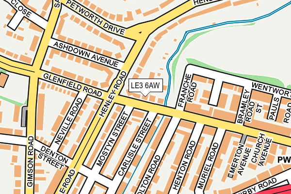 LE3 6AW map - OS OpenMap – Local (Ordnance Survey)