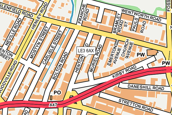 LE3 6AX map - OS OpenMap – Local (Ordnance Survey)