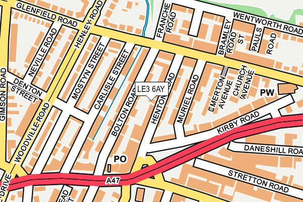 LE3 6AY map - OS OpenMap – Local (Ordnance Survey)