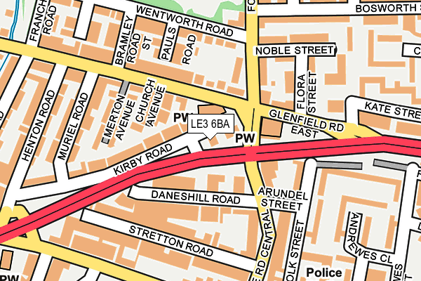 LE3 6BA map - OS OpenMap – Local (Ordnance Survey)