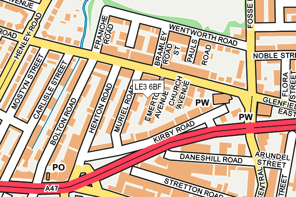 LE3 6BF map - OS OpenMap – Local (Ordnance Survey)