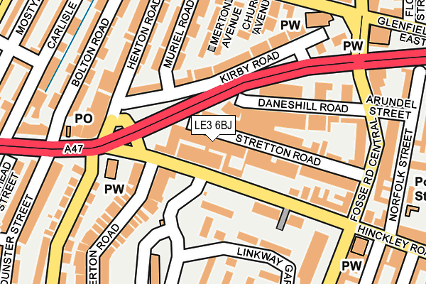 LE3 6BJ map - OS OpenMap – Local (Ordnance Survey)