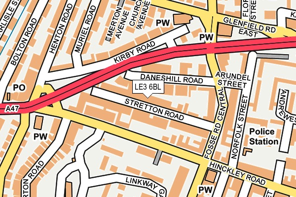 LE3 6BL map - OS OpenMap – Local (Ordnance Survey)