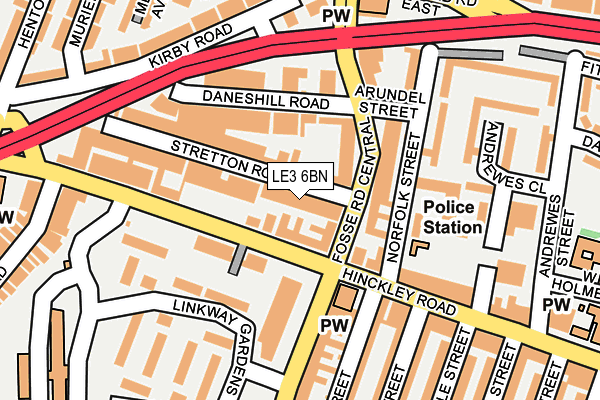 LE3 6BN map - OS OpenMap – Local (Ordnance Survey)