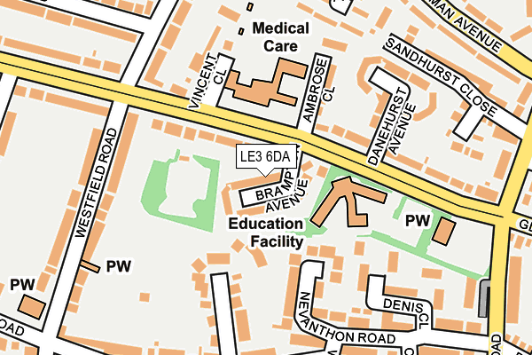 LE3 6DA map - OS OpenMap – Local (Ordnance Survey)