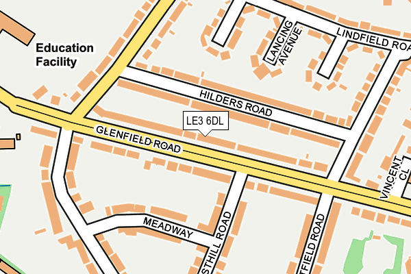 LE3 6DL map - OS OpenMap – Local (Ordnance Survey)