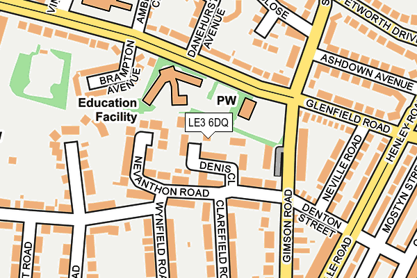 LE3 6DQ map - OS OpenMap – Local (Ordnance Survey)