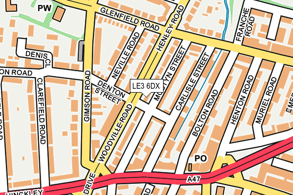 LE3 6DX map - OS OpenMap – Local (Ordnance Survey)