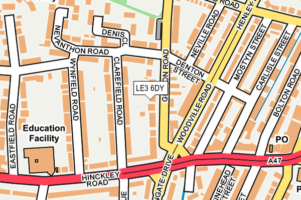 LE3 6DY map - OS OpenMap – Local (Ordnance Survey)