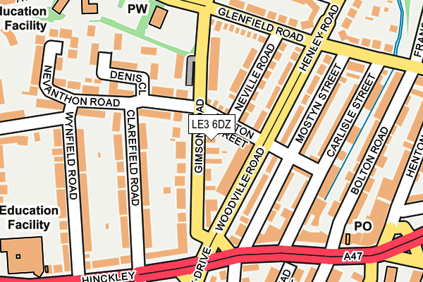 LE3 6DZ map - OS OpenMap – Local (Ordnance Survey)