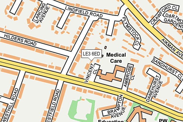 LE3 6ED map - OS OpenMap – Local (Ordnance Survey)