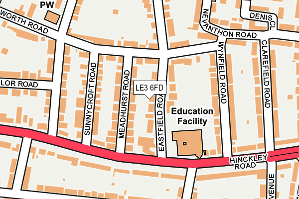 LE3 6FD map - OS OpenMap – Local (Ordnance Survey)