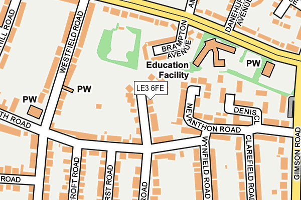 LE3 6FE map - OS OpenMap – Local (Ordnance Survey)