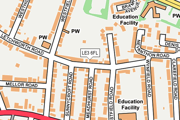 LE3 6FL map - OS OpenMap – Local (Ordnance Survey)
