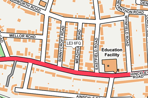 LE3 6FQ map - OS OpenMap – Local (Ordnance Survey)