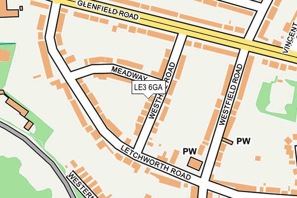 LE3 6GA map - OS OpenMap – Local (Ordnance Survey)