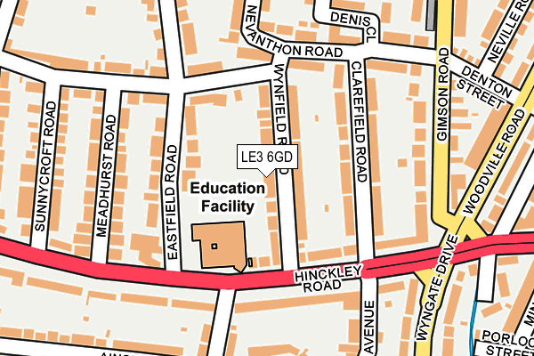 LE3 6GD map - OS OpenMap – Local (Ordnance Survey)