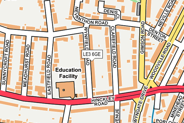 LE3 6GE map - OS OpenMap – Local (Ordnance Survey)