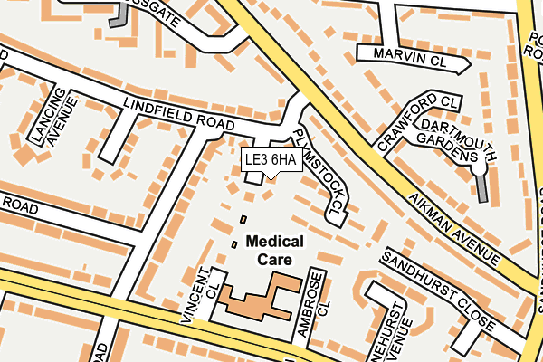 LE3 6HA map - OS OpenMap – Local (Ordnance Survey)