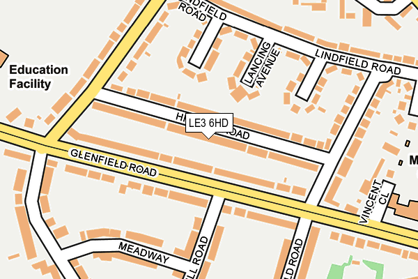LE3 6HD map - OS OpenMap – Local (Ordnance Survey)