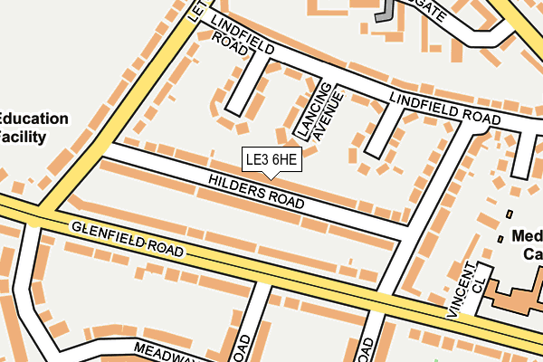 LE3 6HE map - OS OpenMap – Local (Ordnance Survey)